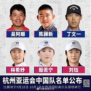 杭州亞運˙中國高爾夫隊6人組成